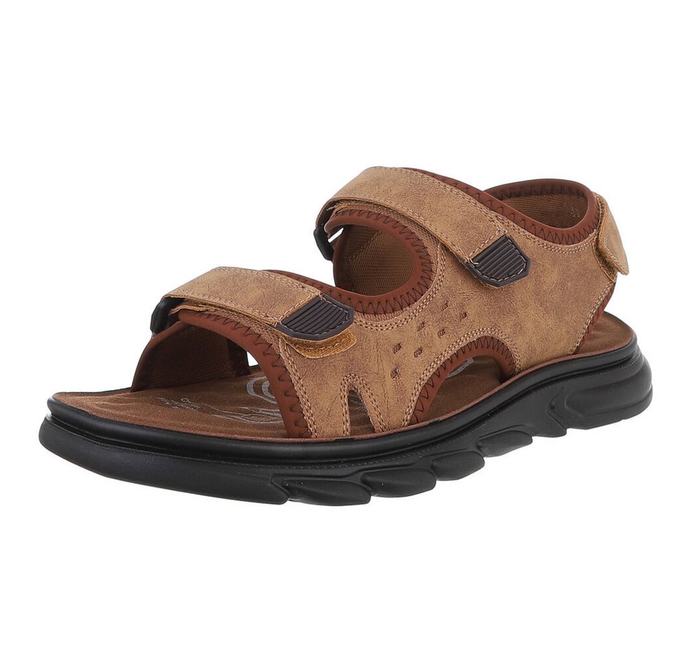Coolwalk Bequeme Herrensandalen mit Klettverschluss für den Sommer Sandale (89543989) Flach Sandalen in Camel