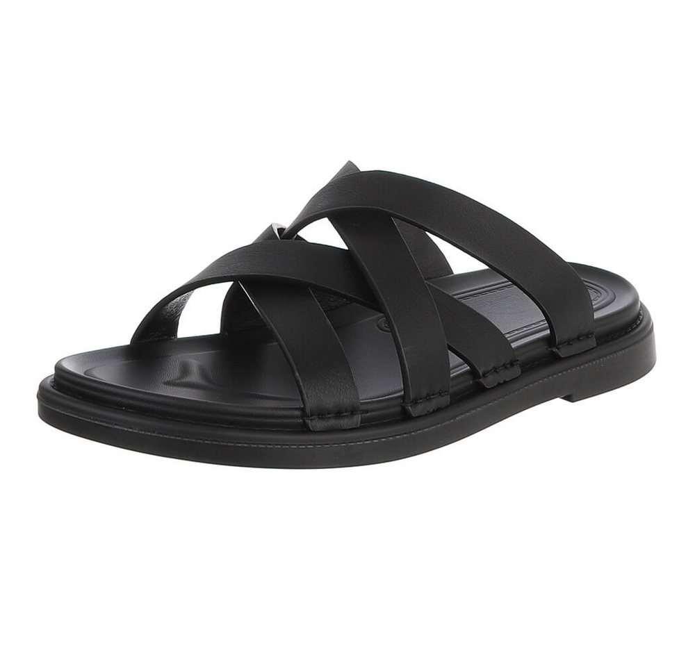 Coolwalk Damen Sandalenschuh mit Kreuzriemen und Komfortsohle Sandale (91918023) Flach Sandalen in Schwarz