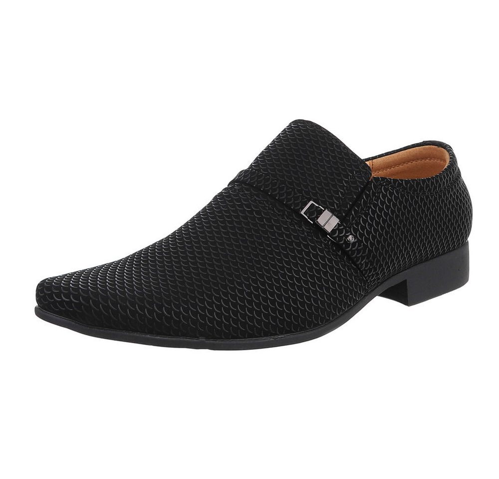 Coolwalk Elegante Herren-Schuhe mit strukturierter Oberfläche für Alltag Slipper (89858855) Blockabsatz Business-Schuhe in Schwarz