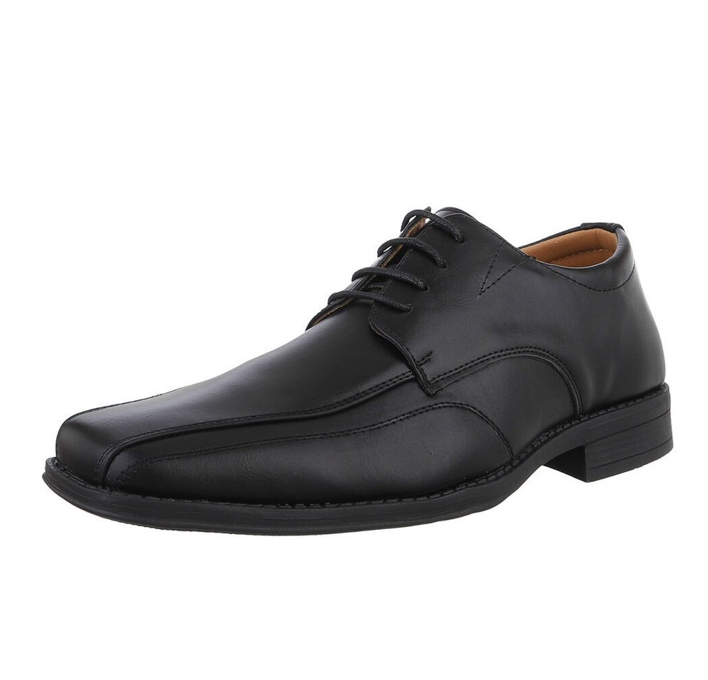 Coolwalk Elegante Herrenschuhe aus Kunstleder für Alltag und Freizeit Schnürschuh (89858819) Blockabsatz Business-Schuhe in Schwarz