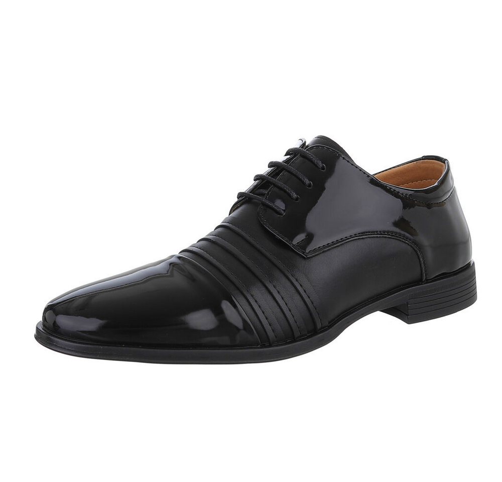 Coolwalk Elegante Herrenschuhe aus Kunstleder für besondere Anlässe Schnürschuh (89858833) Blockabsatz Business-Schuhe in Schwarz