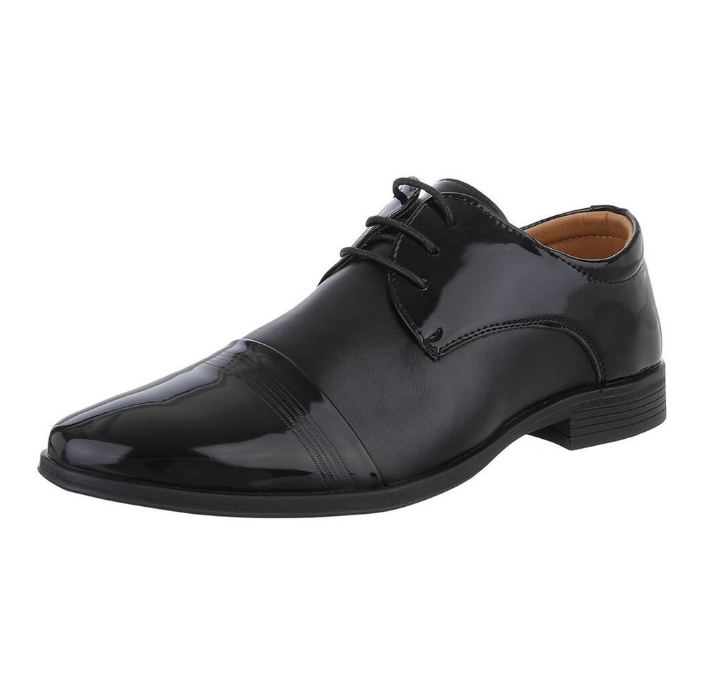 Coolwalk Elegante Herrenschuhe aus Kunstleder für festliche Anlässe Schnürschuh (89858826) Blockabsatz Business-Schuhe in Schwarz