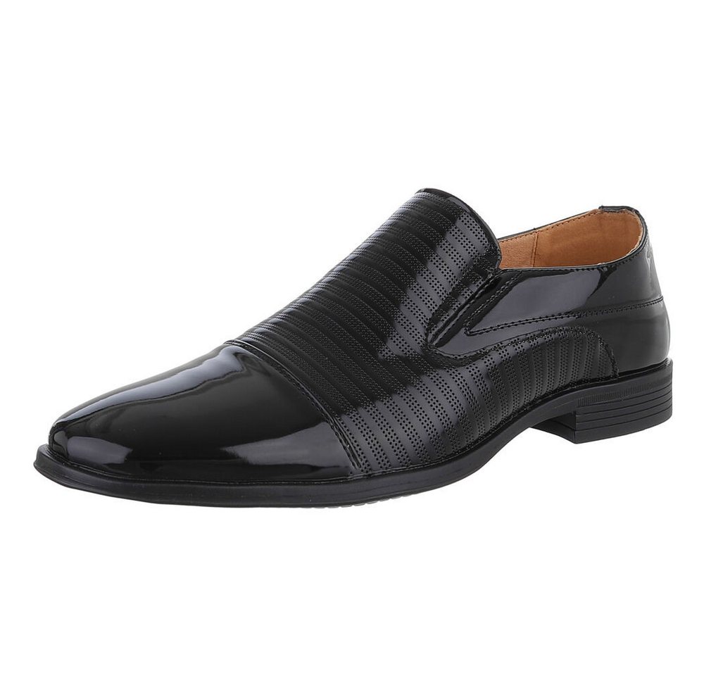 Coolwalk Eleganter Herrenschuh aus Kunstleder im Slipper-Stil Slipper (89858796) Blockabsatz Business-Schuhe in Schwarz