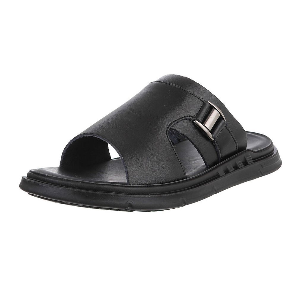 Coolwalk Eleganter Herrenschuh aus Leder mit Schnalle für Freizeit Sandale (89543919) Flach Sandalen in Schwarz