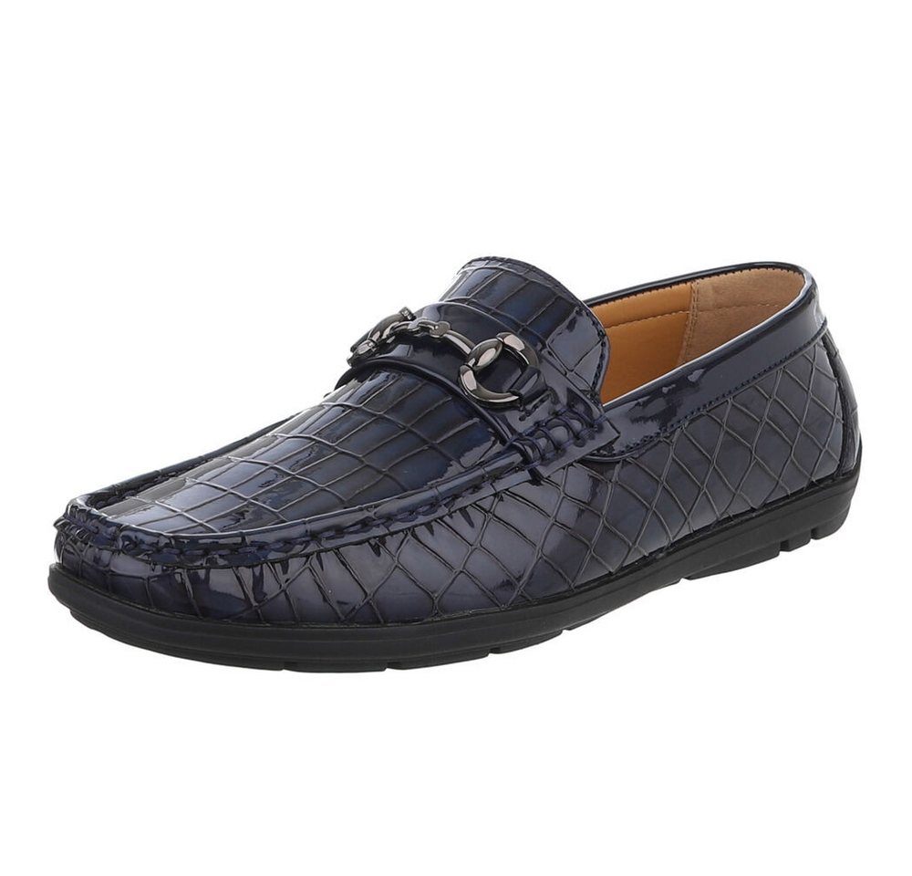 Coolwalk Eleganter Mokassin mit Kroko-Prägung für Herren Slipper (90112443) Flach Slipper in Dunkelblau