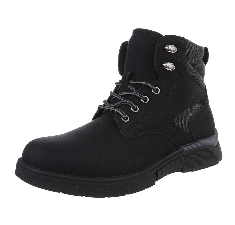Coolwalk Herren Bikerschuhe Freizeit Stiefelette (88491825) Flach Boots in Schwarz