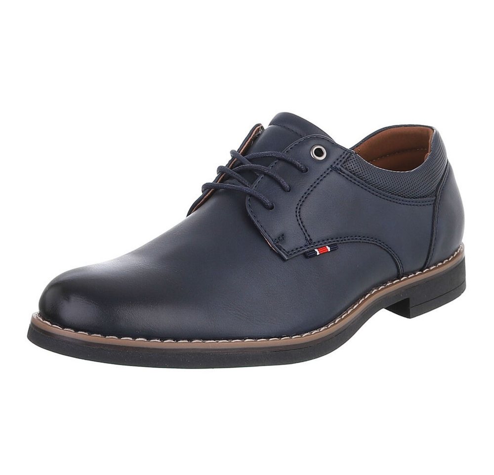 Coolwalk Herren Businessschuhe Freizeit Schnürschuh (91563553) Blockabsatz Business-Schuhe in Dunkelblau
