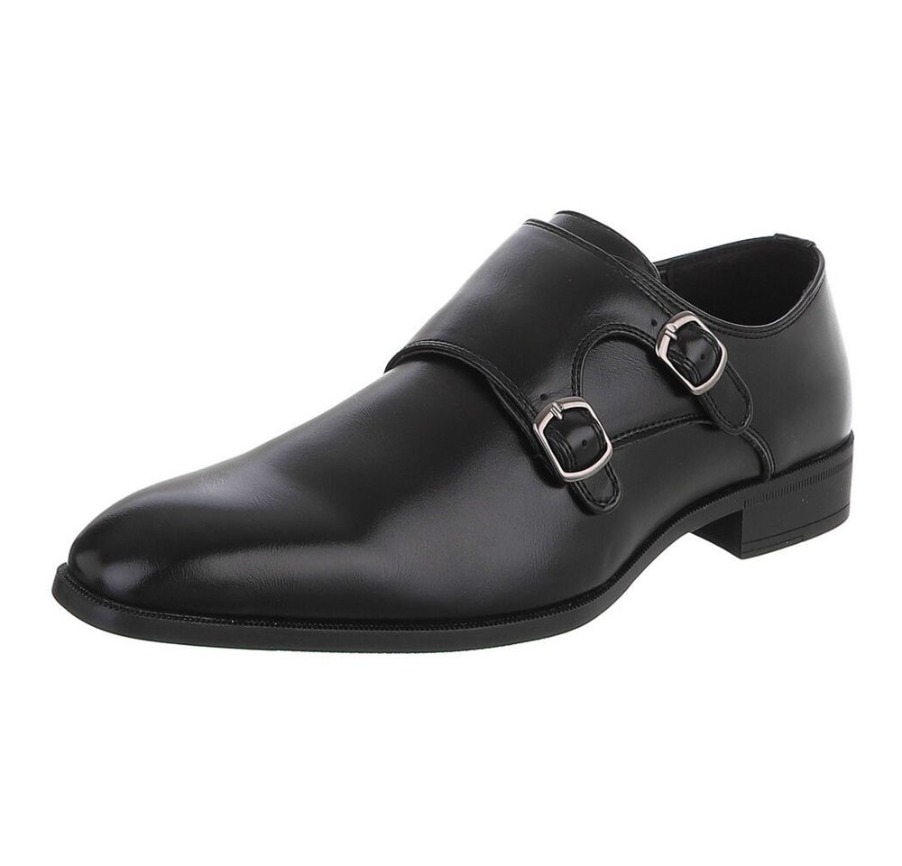 Coolwalk Herren Double Monk Schuh elegant Business Casual Schnürschuh (91917854) Blockabsatz Business-Schuhe in Schwarz