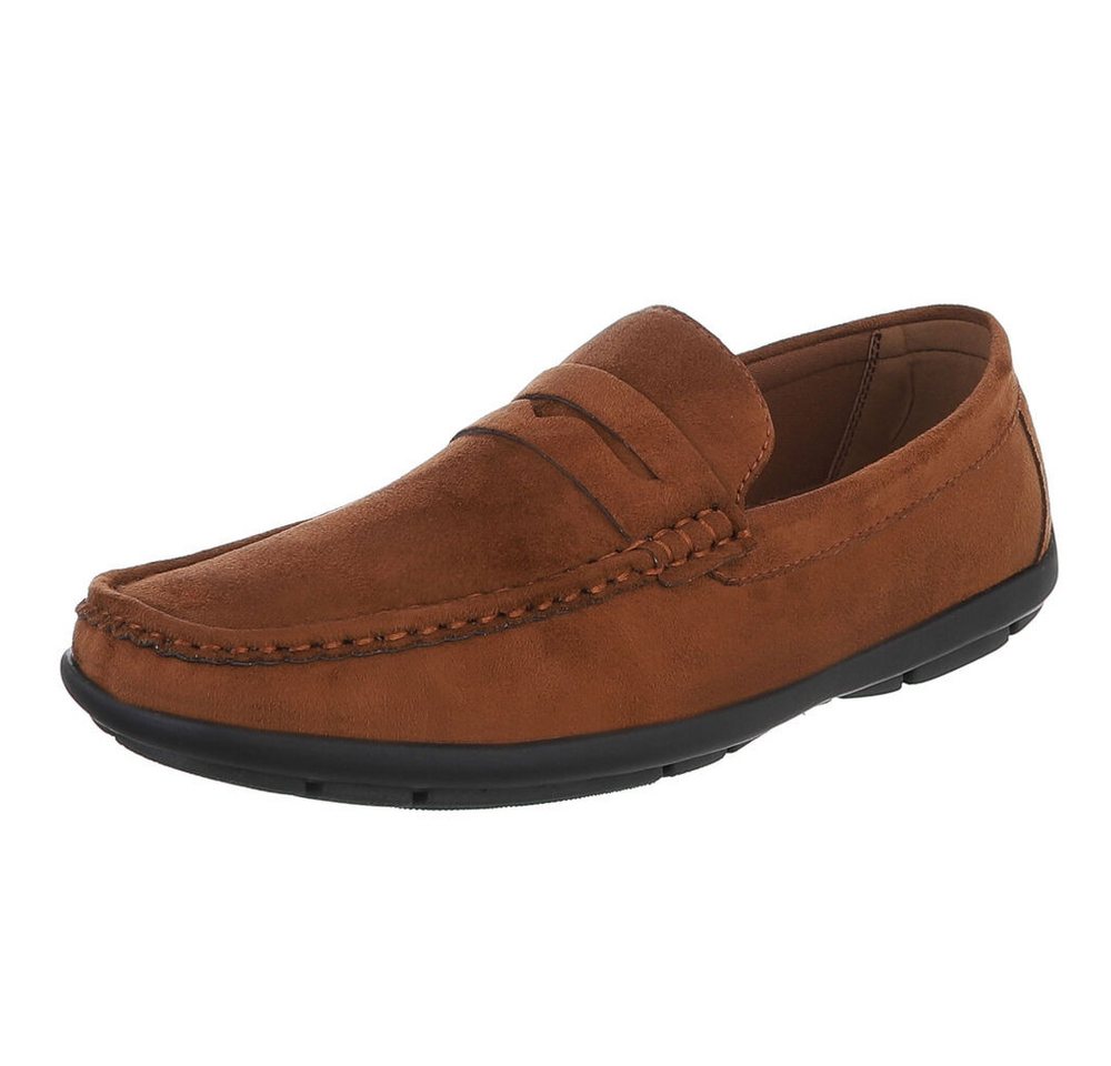 Coolwalk Herren Loafer Mokassin Freizeitschuh Slip-On Komfort Slipper (91977354) Flach Slipper in Camel