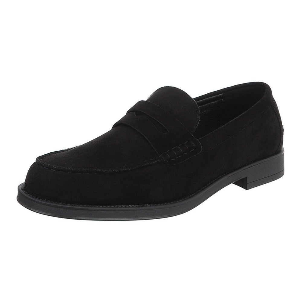 Coolwalk Herren Loafer Pennyloafer Slip-On elegant Freizeit Slipper (91917776) Blockabsatz Slipper in Schwarz