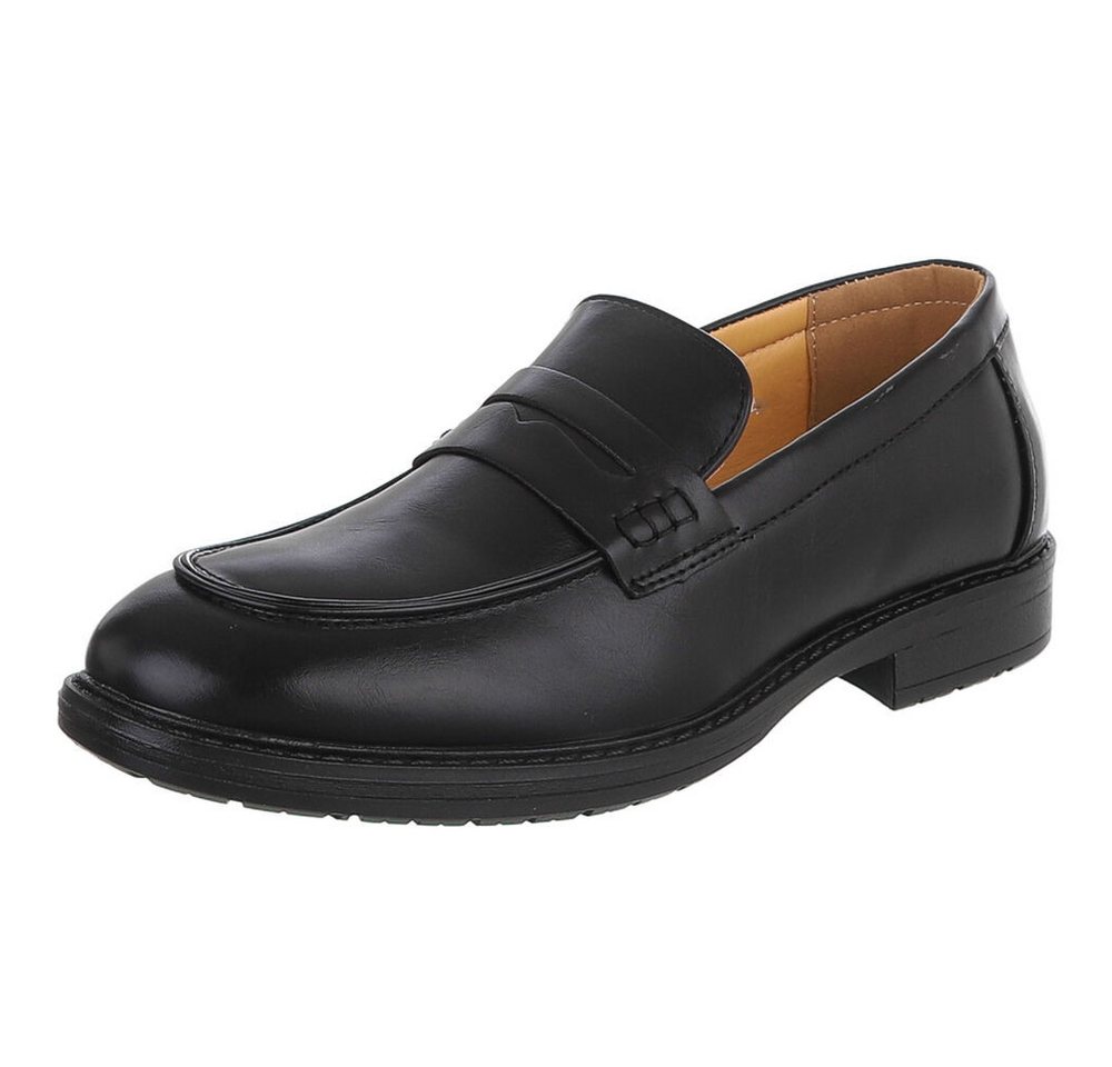 Coolwalk Herren Loafer Slip-On in Lederoptik, klassisch Slipper (91917844) Blockabsatz Slipper in Schwarz