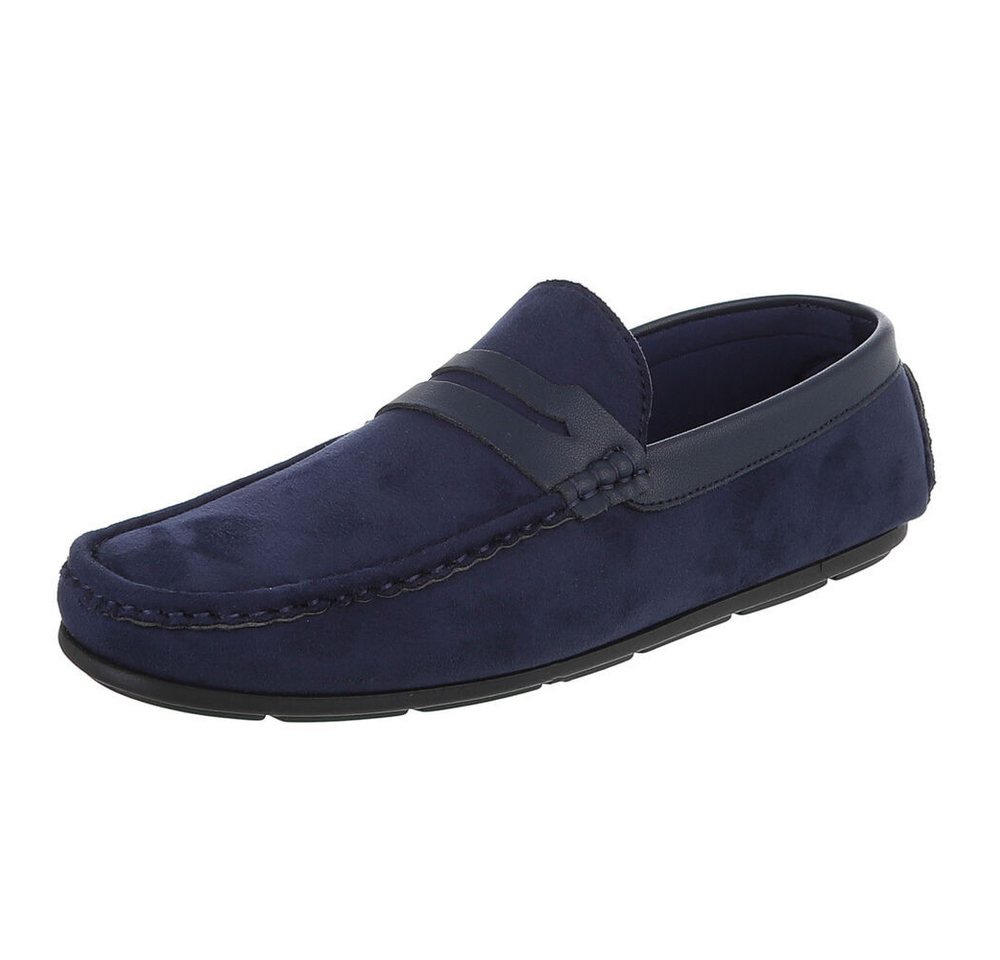 Coolwalk Herren Loafer Slipper in Veloursleder-Optik Slipper (91563761) Flach Slipper in Dunkelblau