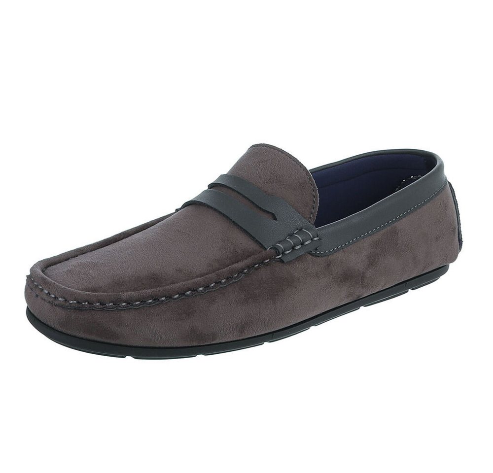 Coolwalk Herren Loafer Slipper in Veloursleder-Optik Slipper (91563766) Flach Slipper in Dunkelgrau