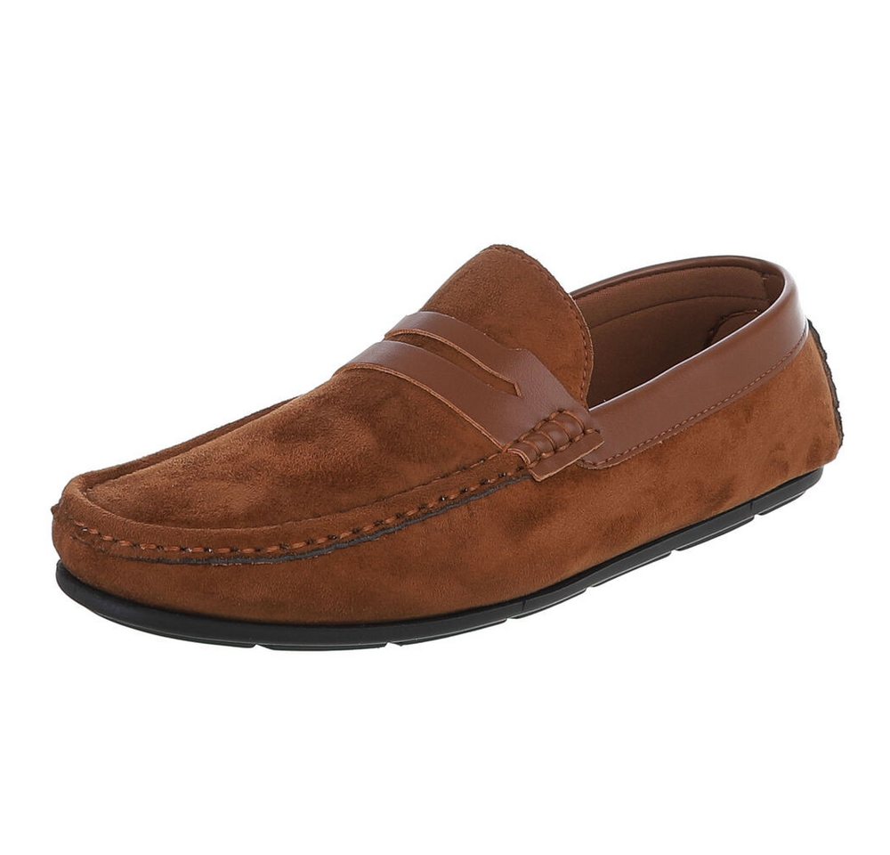 Coolwalk Herren Loafer Slipper in Veloursleder-Optik Slipper (91563770) Flach Slipper in Camel