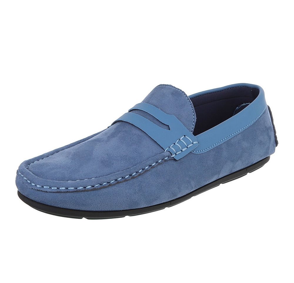 Coolwalk Herren Loafer Slipper in Veloursleder-Optik Slipper (91563778) Flach Slipper in Blau