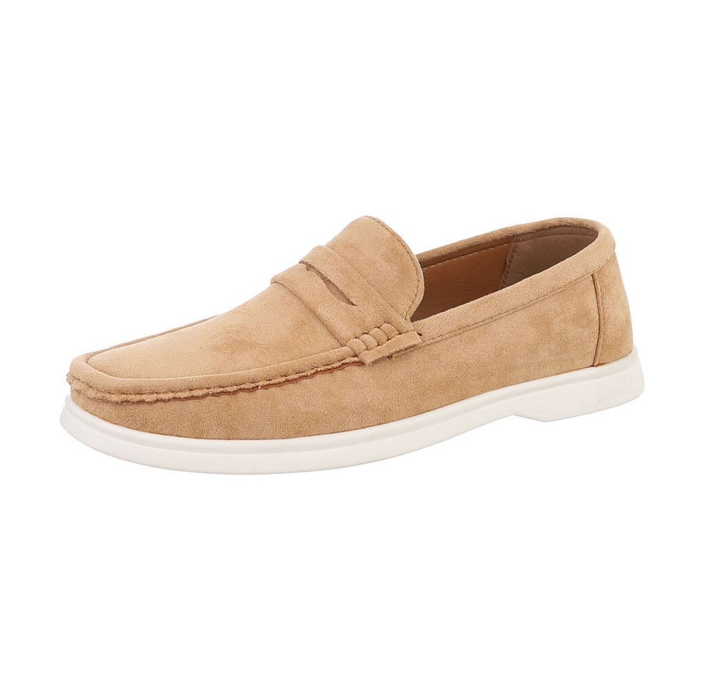 Coolwalk Herren Mokassin aus hochwertigem Material für Freizeit Slipper (87106476) Flach Slipper in Camel