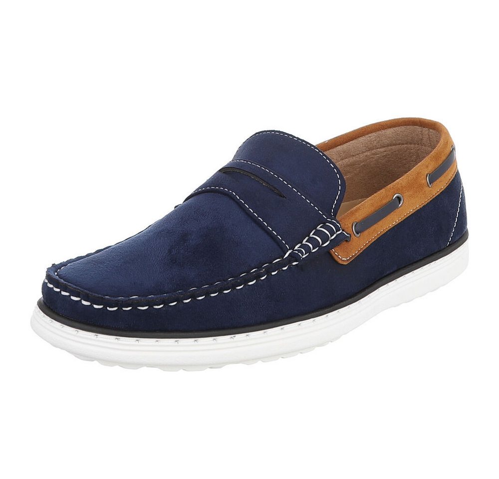 Coolwalk Herren Mokassin Slip-on Freizeitschuh in Velours-Optik Slipper (91977377) Flach Slipper in Dunkelblau