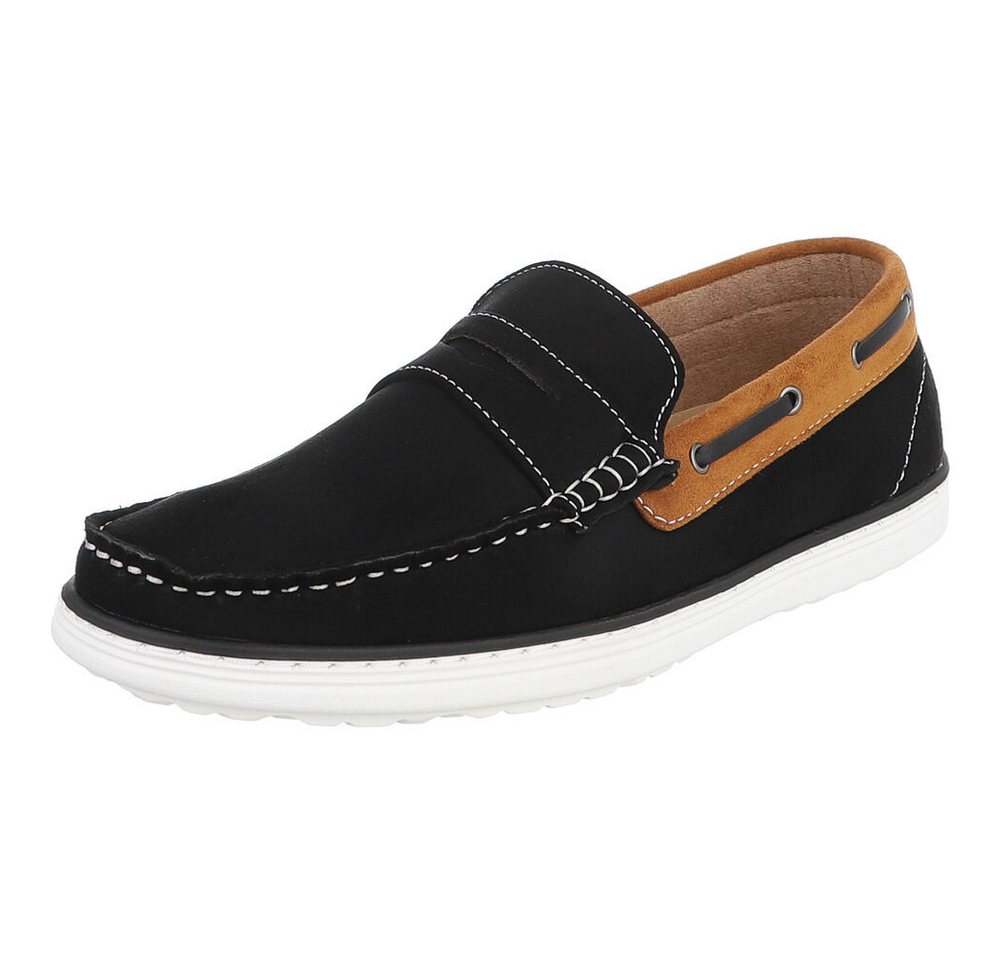 Coolwalk Herren Mokassin Slip-on Freizeitschuh in Velours-Optik Slipper (91977394) Flach Slipper in Schwarz