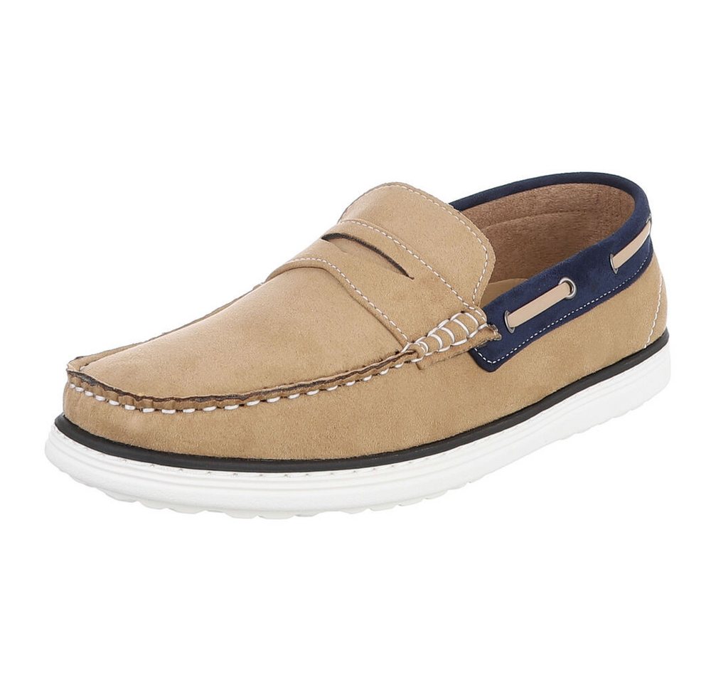 Coolwalk Herren Mokassin Slip-on Freizeitschuh in Velours-Optik Slipper (91977400) Flach Slipper in Beige