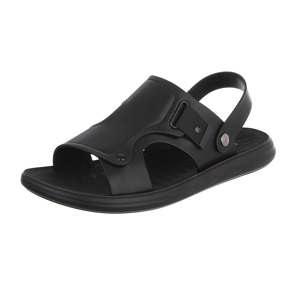 Coolwalk Herren Sandale mit Fersenriemen und Profilsohle Sandale (91918031) Flach Sandalen in Schwarz
