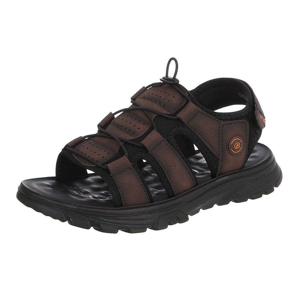 Coolwalk Herren Sandalen-Slipper sportlich mit Schnellverschluss Sandale (91917987) Flach Sandalen in Braun