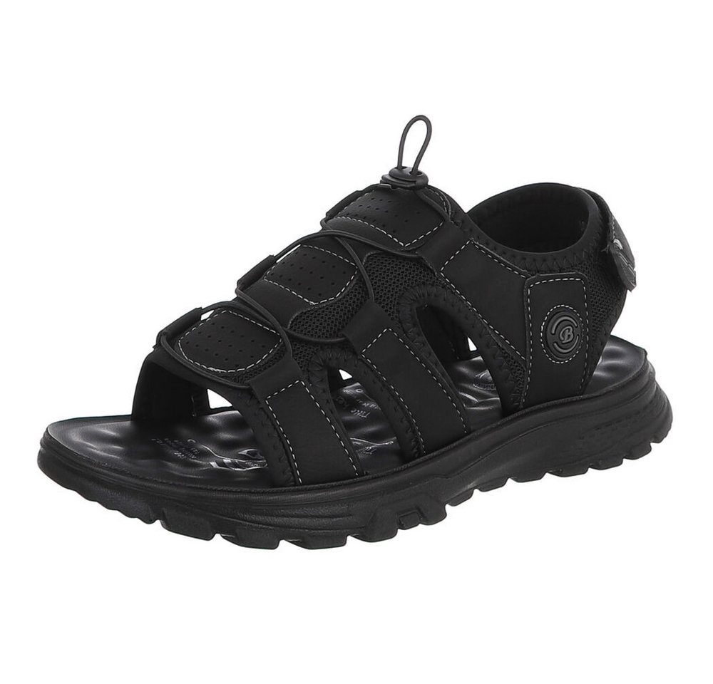 Coolwalk Herren Sandalen-Slipper sportlich mit Schnellverschluss Sandale (91917992) Flach Sandalen in Schwarz