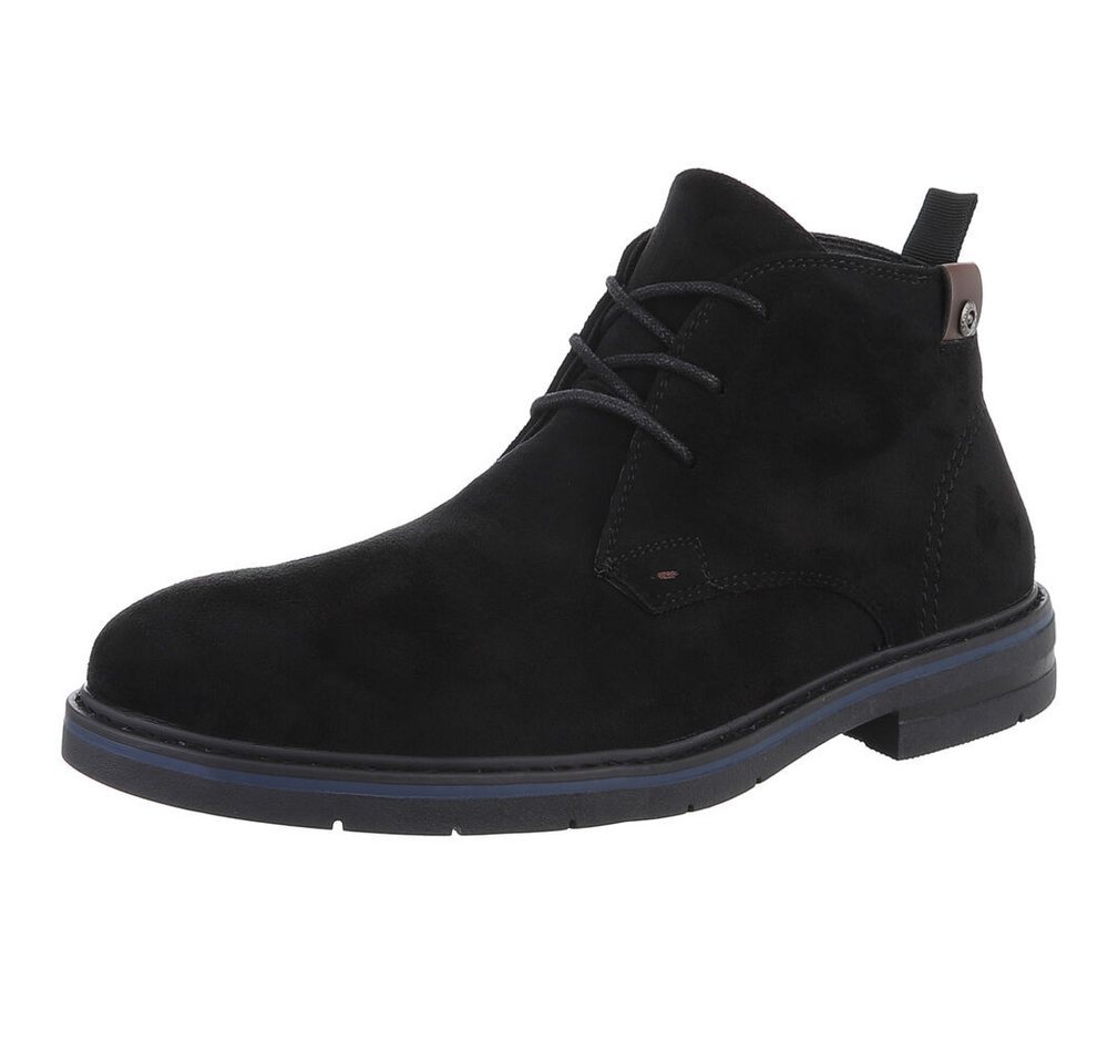Coolwalk Herren Schnürschuh aus weichem Material mit Komfortdesign Stiefelette (90503708) Blockabsatz Boots in Schwarz