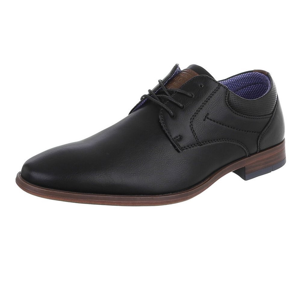 Coolwalk Herren Schnürschuh elegant für Business und Alltag Schnürschuh (91917890) Blockabsatz Business-Schuhe in Schwarz