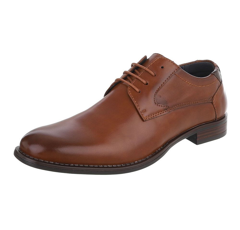 Coolwalk Herren Schnürschuh in Lederoptik mit Blockabsatz Schnürschuh (91917961) Blockabsatz Business-Schuhe in Braun
