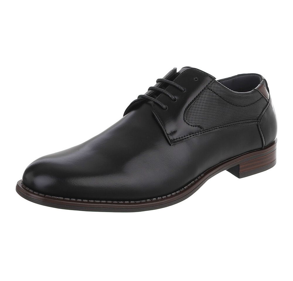 Coolwalk Herren Schnürschuh in Lederoptik mit Blockabsatz Schnürschuh (91917970) Blockabsatz Business-Schuhe in Schwarz