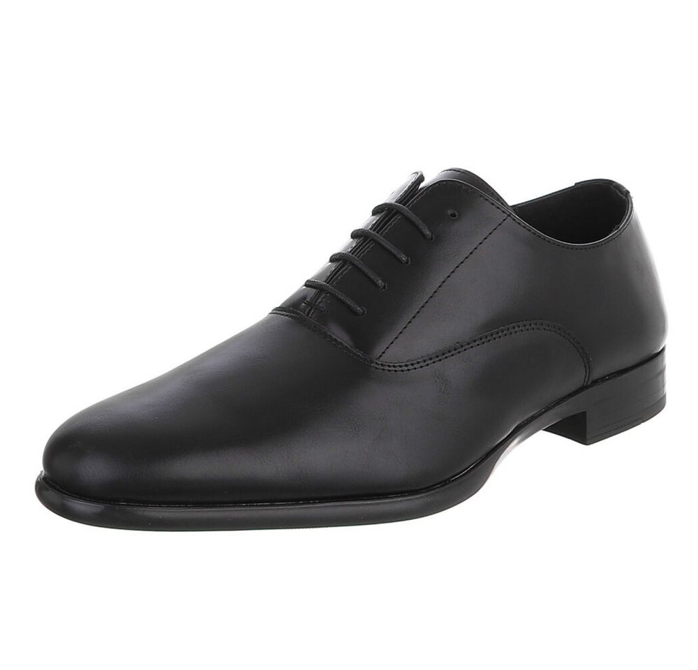 Coolwalk Herren Schnürschuh klassisch elegant für Business & Alltag Schnürschuh (91917906) Blockabsatz Business-Schuhe in Schwarz