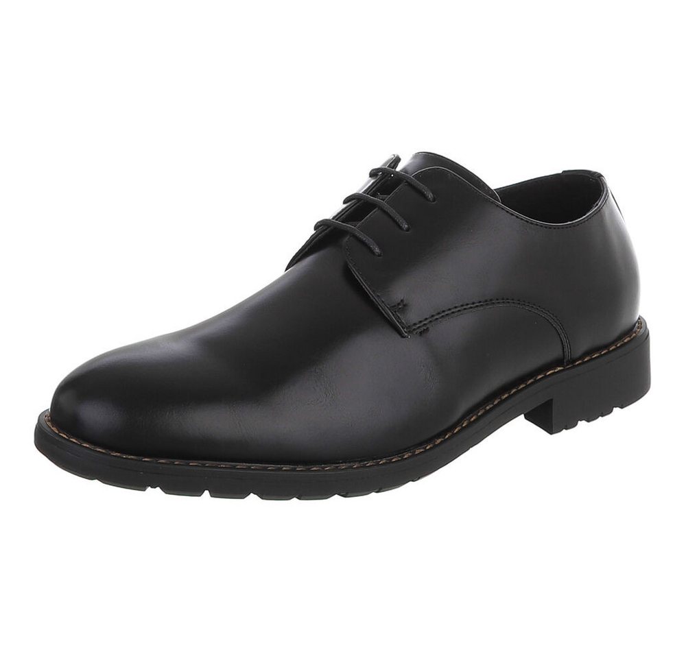 Coolwalk Herren Schnürschuh klassisch für Büro & Freizeit Schnürschuh (91917898) Blockabsatz Business-Schuhe in Schwarz