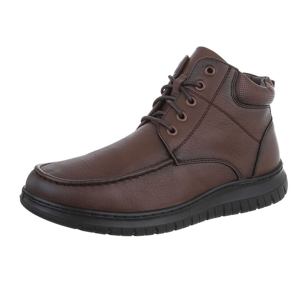 Coolwalk Herren Schnürschuhe Freizeit Stiefelette (88491750) Flach Boots in Braun