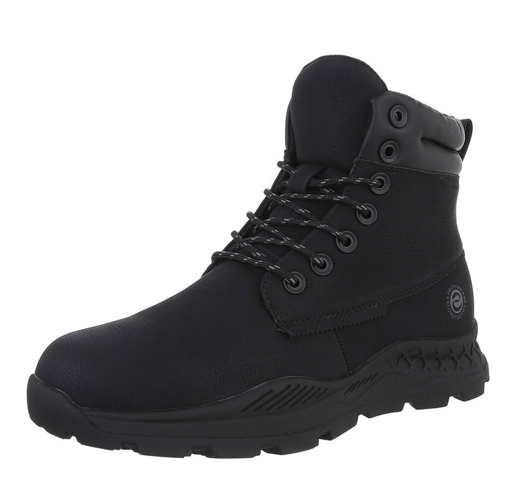 Coolwalk Herren Schnürschuhe Freizeit Stiefelette (88491794) Flach Boots in Schwarz