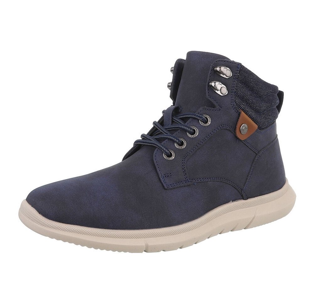 Coolwalk Herren Schnürschuhe Freizeit Stiefelette (88491831) Flach Boots in Dunkelblau