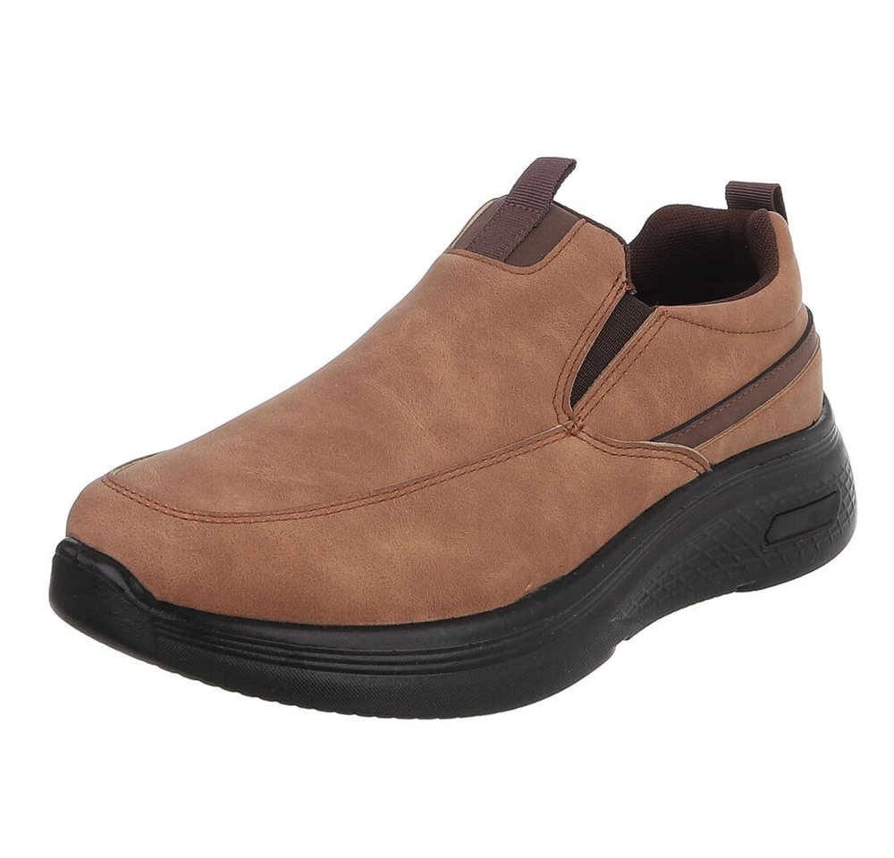 Coolwalk Herren Slip-On Freizeitschuh mit Komfortsohle Slipper (91563565) Flach Slipper in Camel