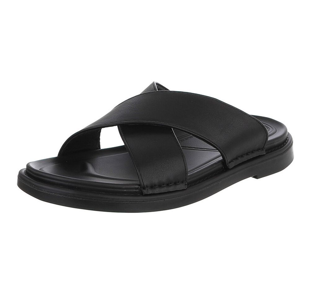 Coolwalk Herren Slip-on Sandale mit Kreuzband-Design Sandale (91917997) Flach Sandalen in Schwarz