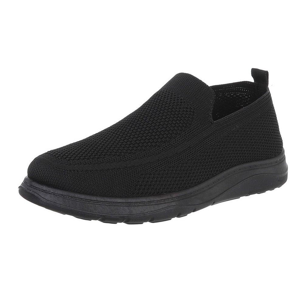 Coolwalk Herren Slip-On Schuh aus atmungsaktivem Stoff für Alltag Slipper (89951960) Flach Sneakers in Schwarz
