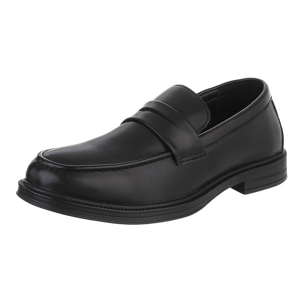 Coolwalk Herren Slip-On Schuh mit Riemen, casual elegant Slipper (91917837) Blockabsatz Slipper in Schwarz