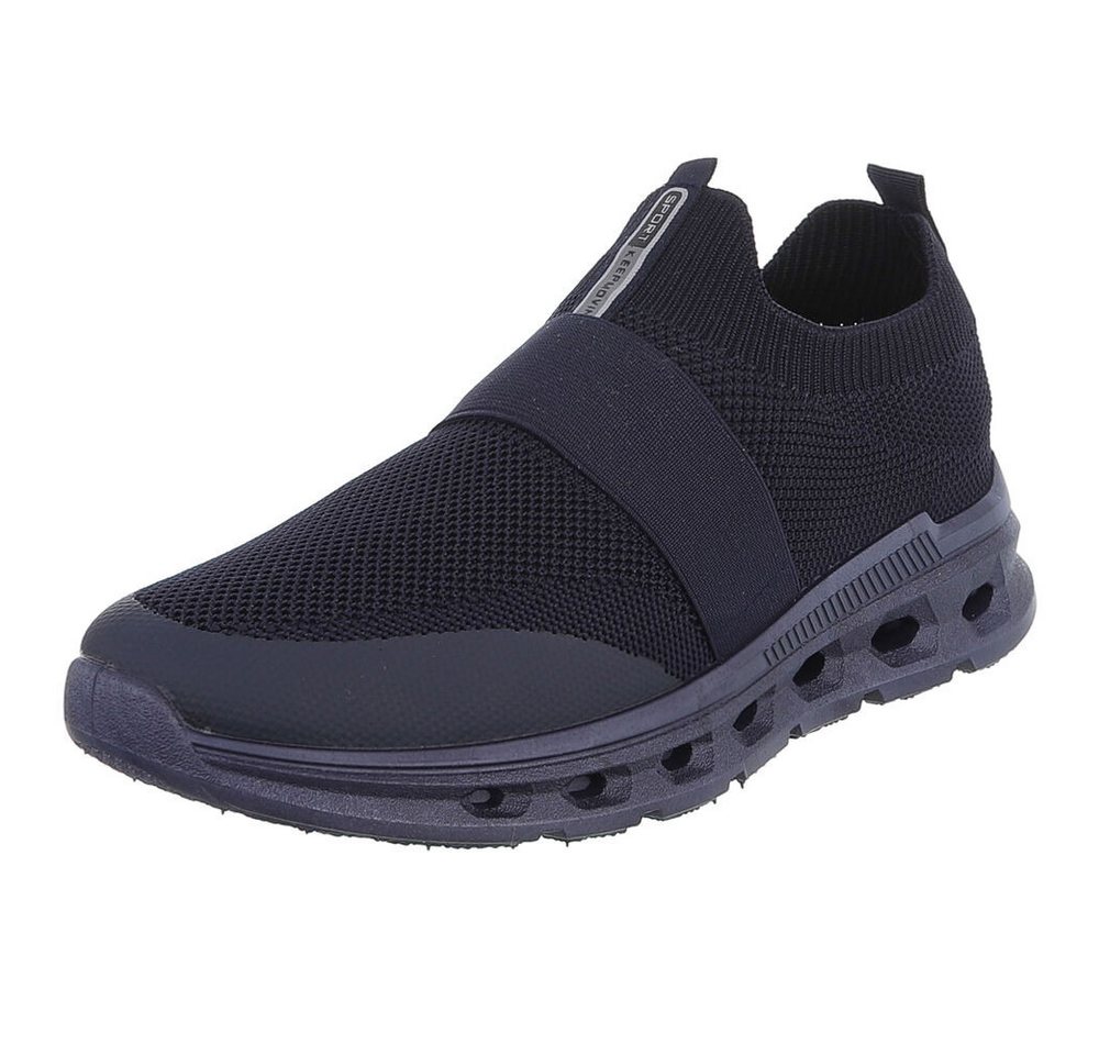 Coolwalk Herren Slip-On Sneaker Knit mit Profilsohle Slipper (91563623) Flach Sneakers in Dunkelblau