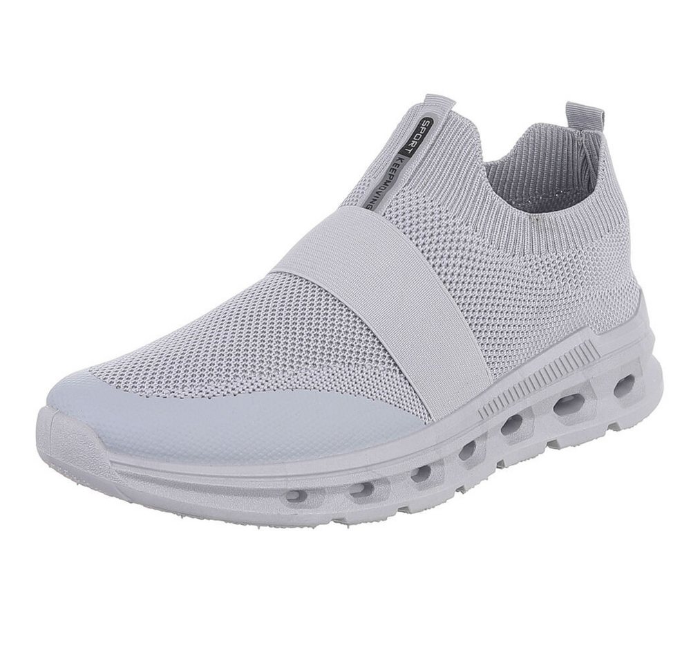 Coolwalk Herren Slip-On Sneaker Knit mit Profilsohle Slipper (91563626) Flach Sneakers in Grau