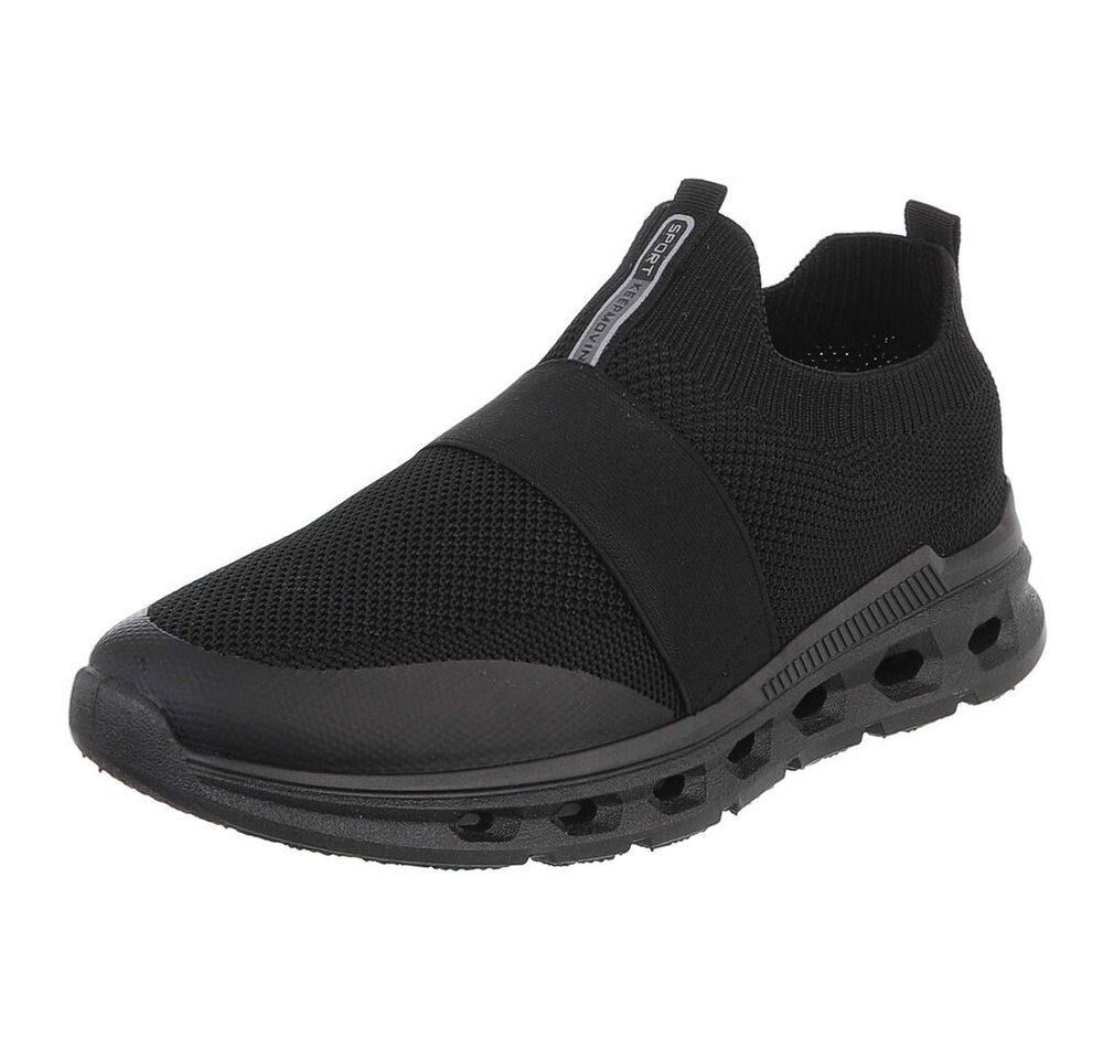 Coolwalk Herren Slip-On Sneaker Knit mit Profilsohle Slipper (91563636) Flach Sneakers in Schwarz