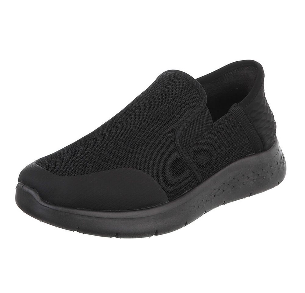 Coolwalk Herren Slipper aus Textil mit Elastikeinsätzen Slipper (91563672) Flach Sneakers in Schwarz