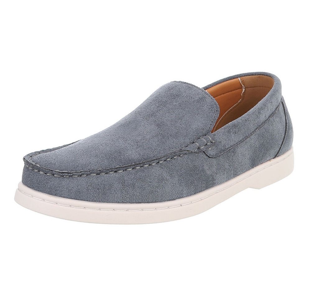 Coolwalk Herren Slipper aus Veloursoptik, Casual Slip-on Schuh Slipper (91977290) Flach Slipper in Hellblau