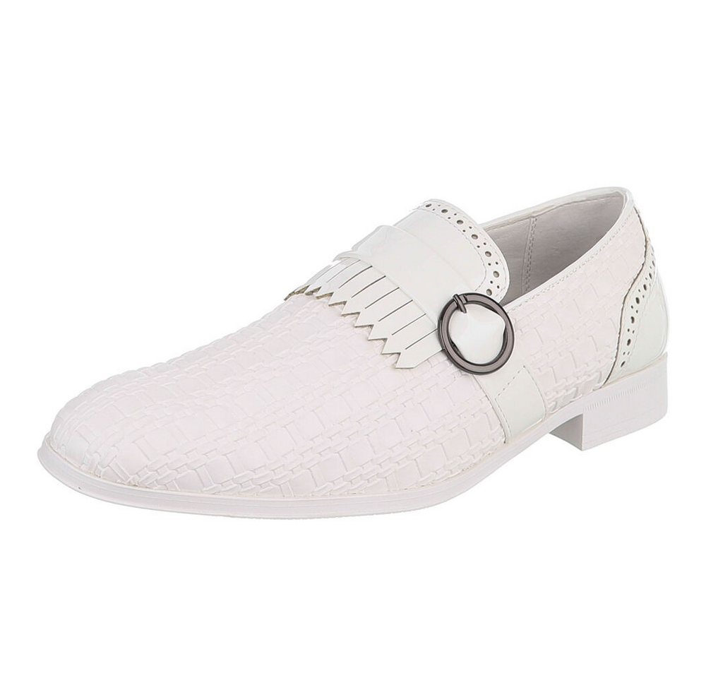 Coolwalk Herren Slipper mit Flecht-Optik und Schnalle Slipper (91917870) Blockabsatz Slipper in Weiß