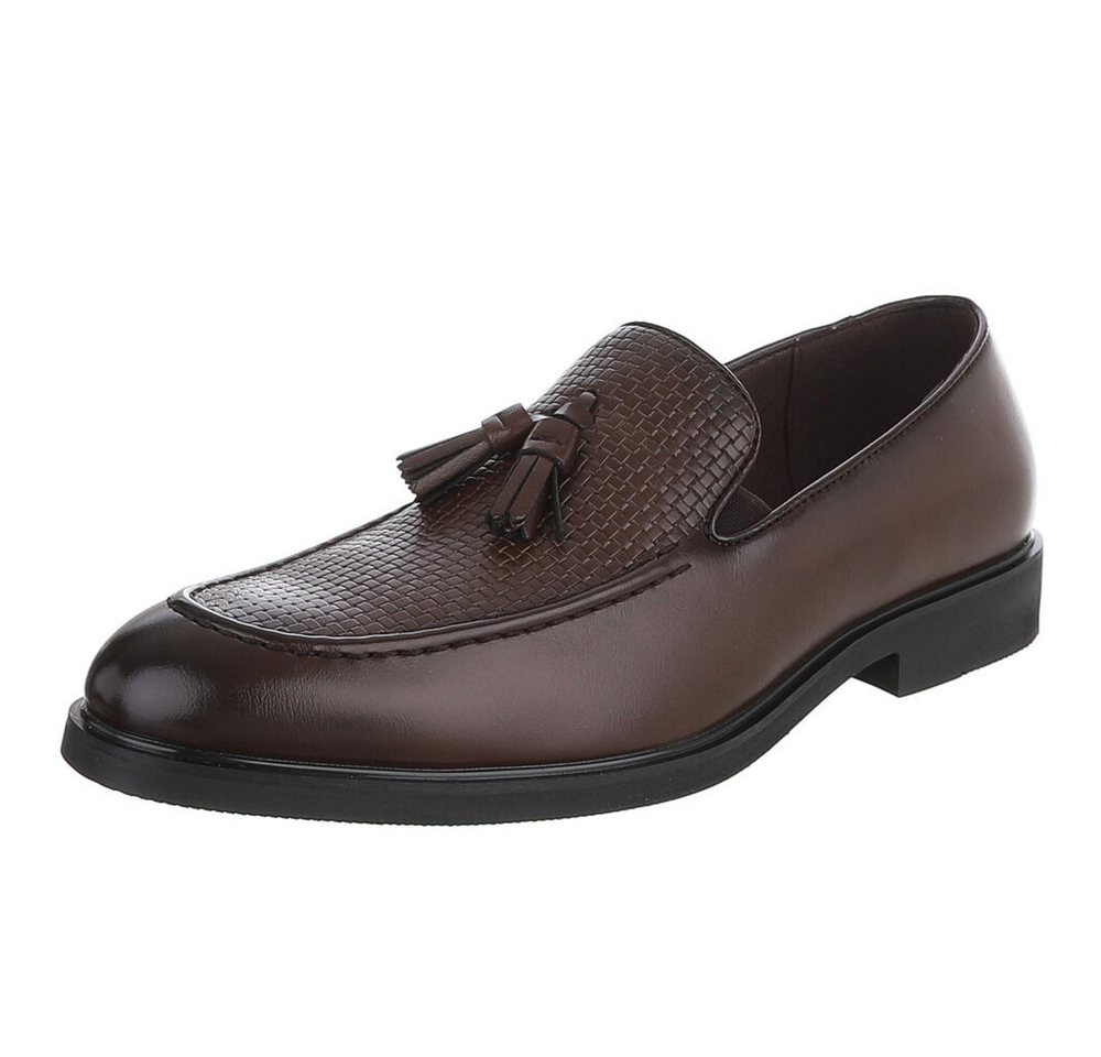 Coolwalk Herren Slipper mit Quaste und Strukturdesign Slipper (91977187) Blockabsatz Slipper in Braun