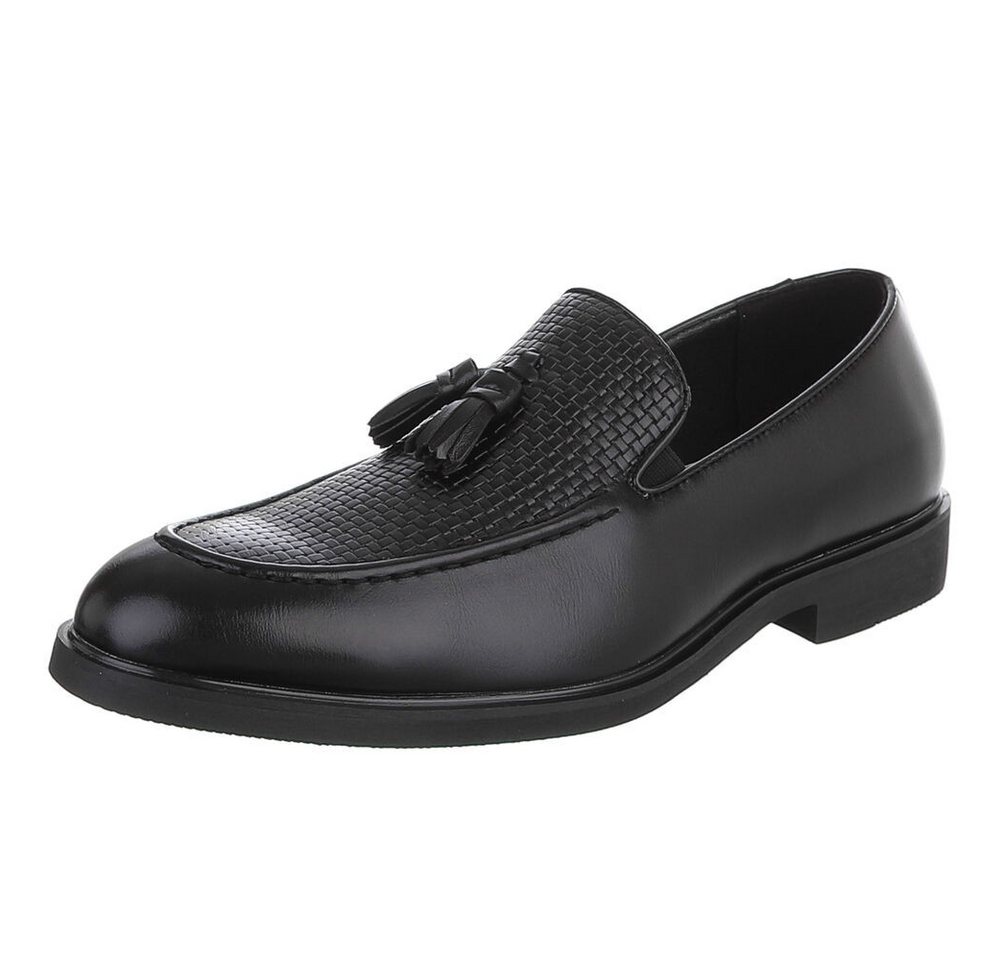 Coolwalk Herren Slipper mit Quaste und Strukturdesign Slipper (91977194) Blockabsatz Slipper in Schwarz