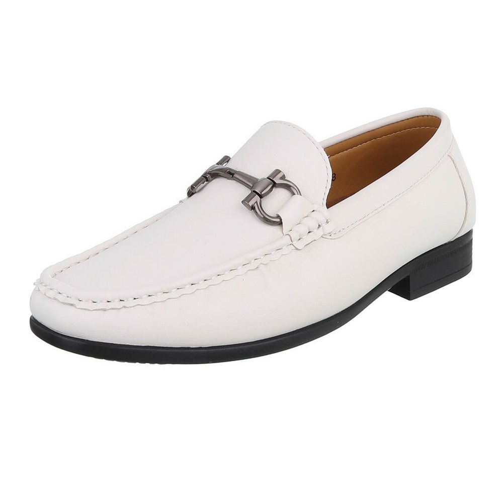 Coolwalk Herren Slipper Mocassin mit Schnalle für Alltag Slipper (91563796) Blockabsatz Slipper in Weiß