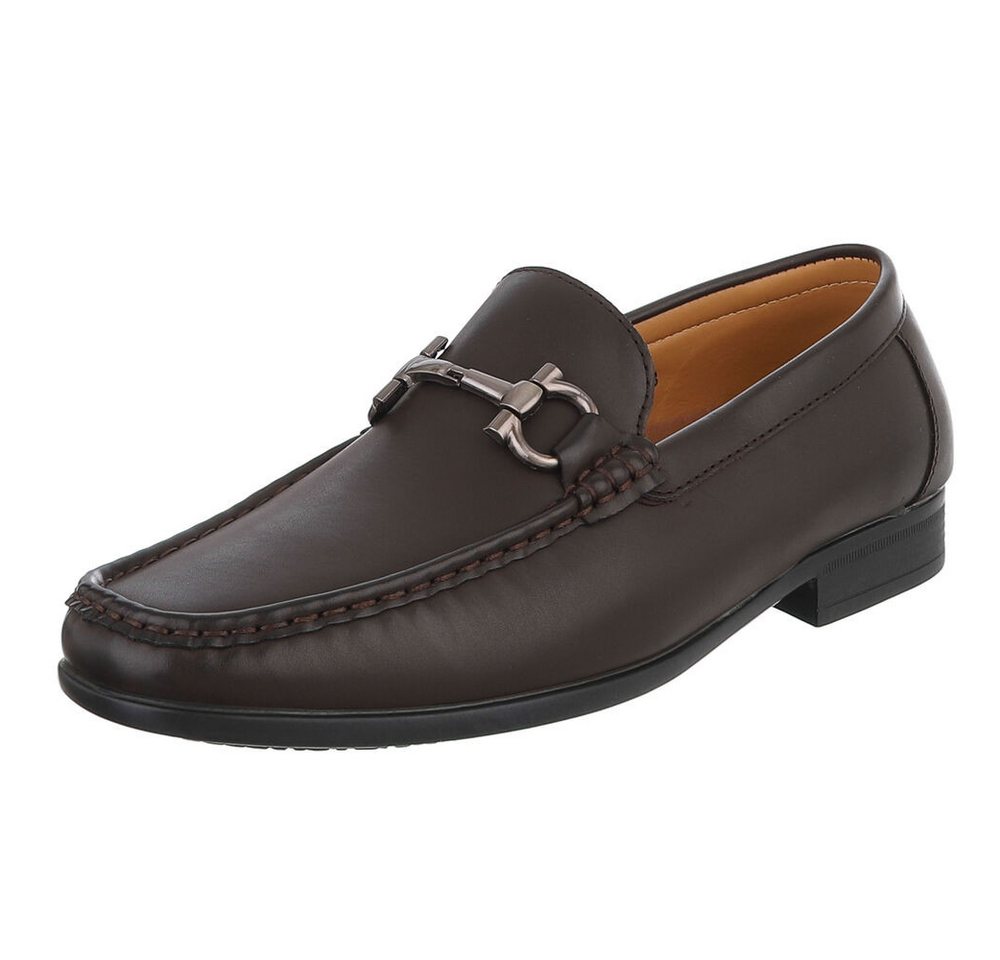 Coolwalk Herren Slipper Mocassin mit Schnalle für Alltag Slipper (91563807) Blockabsatz Slipper in Braun