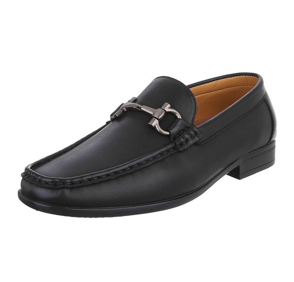 Coolwalk Herren Slipper Mocassin mit Schnalle für Alltag Slipper (91563815) Blockabsatz Slipper in Schwarz